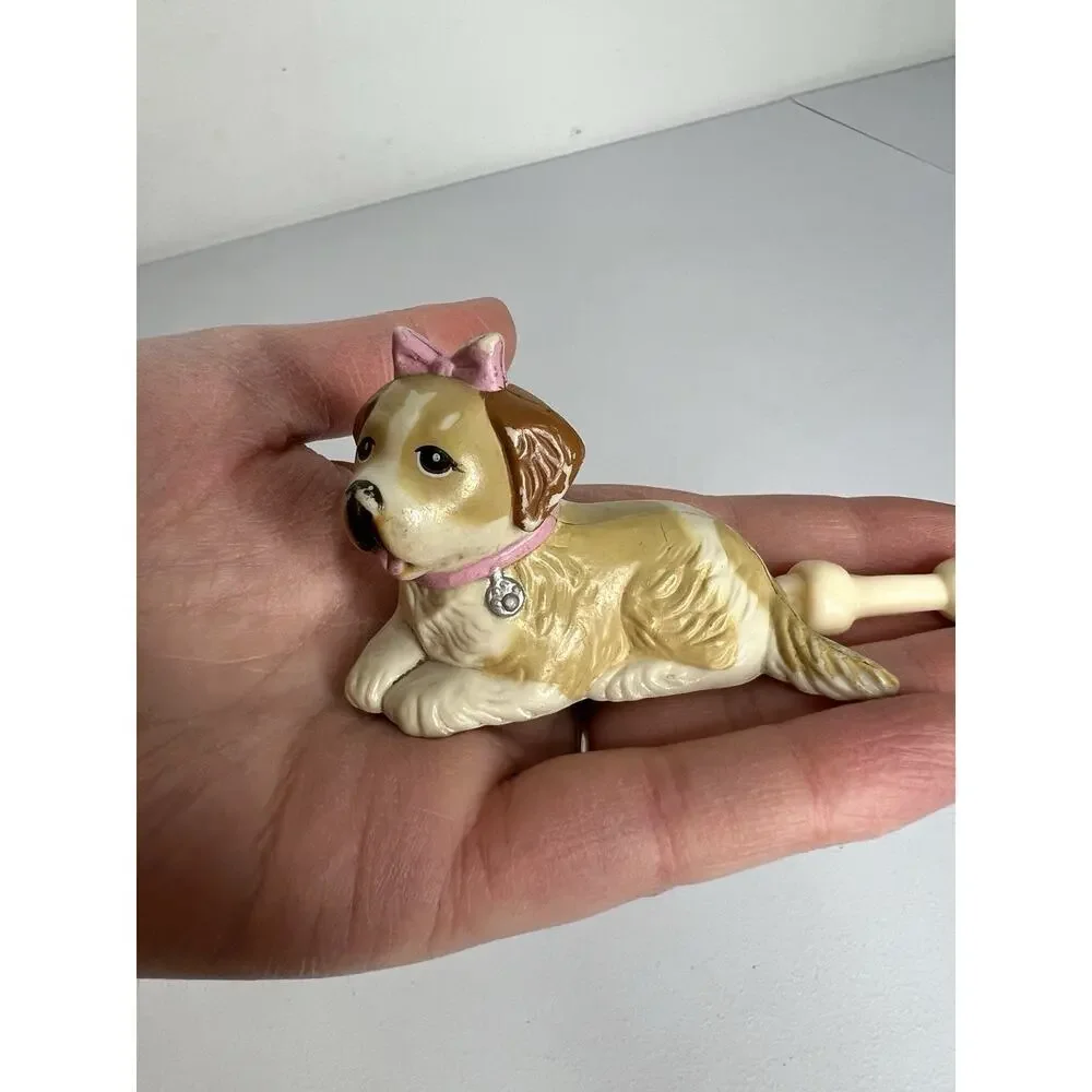 Vtg Kenner Littlest Pet Shop Dog St. Bernard w/ Basket & Bone